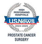 U.S. News High Performing Hospitals badge for Prostate Cancer Surgery